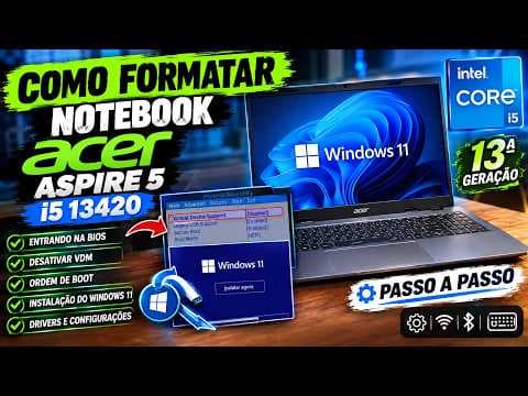 Acer Aspire 5: formatação e instalação do Windows 11